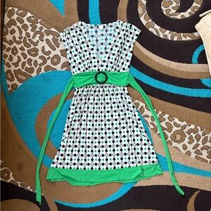 Wet Seal Green and Black Patterned Dress